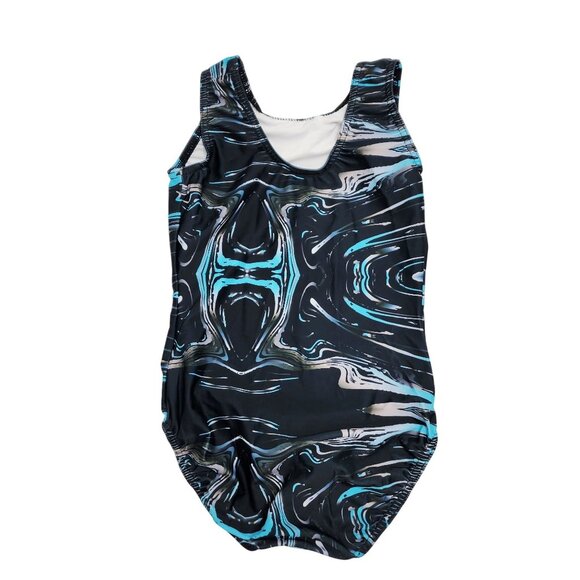 Girls Tank Swimsuit & Shorts Set Youth Size 8 Blue/Black - Picture 6 of 6